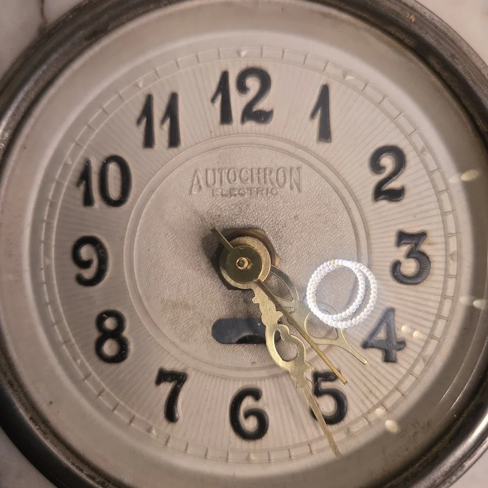 Elegant Antique Autochron Electric Marble Table Clock
